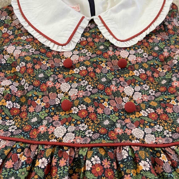 La Coqueta 6Y Floral Dress with White Collar - Picture 2 of 12